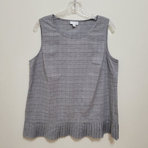 J. Jill Tops - J. Jill Plaid Top Women's Tan Grey Size M